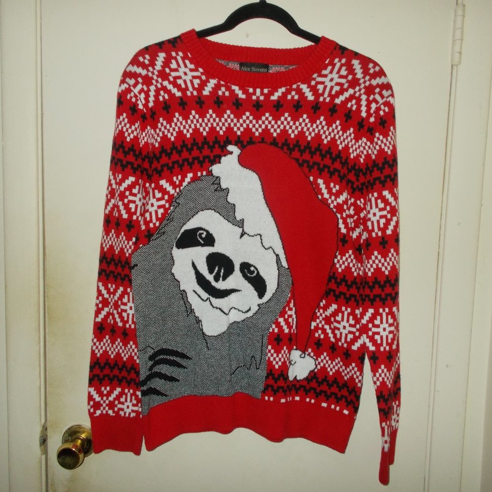Sloth Christmas Sweater Multi Color Size Small